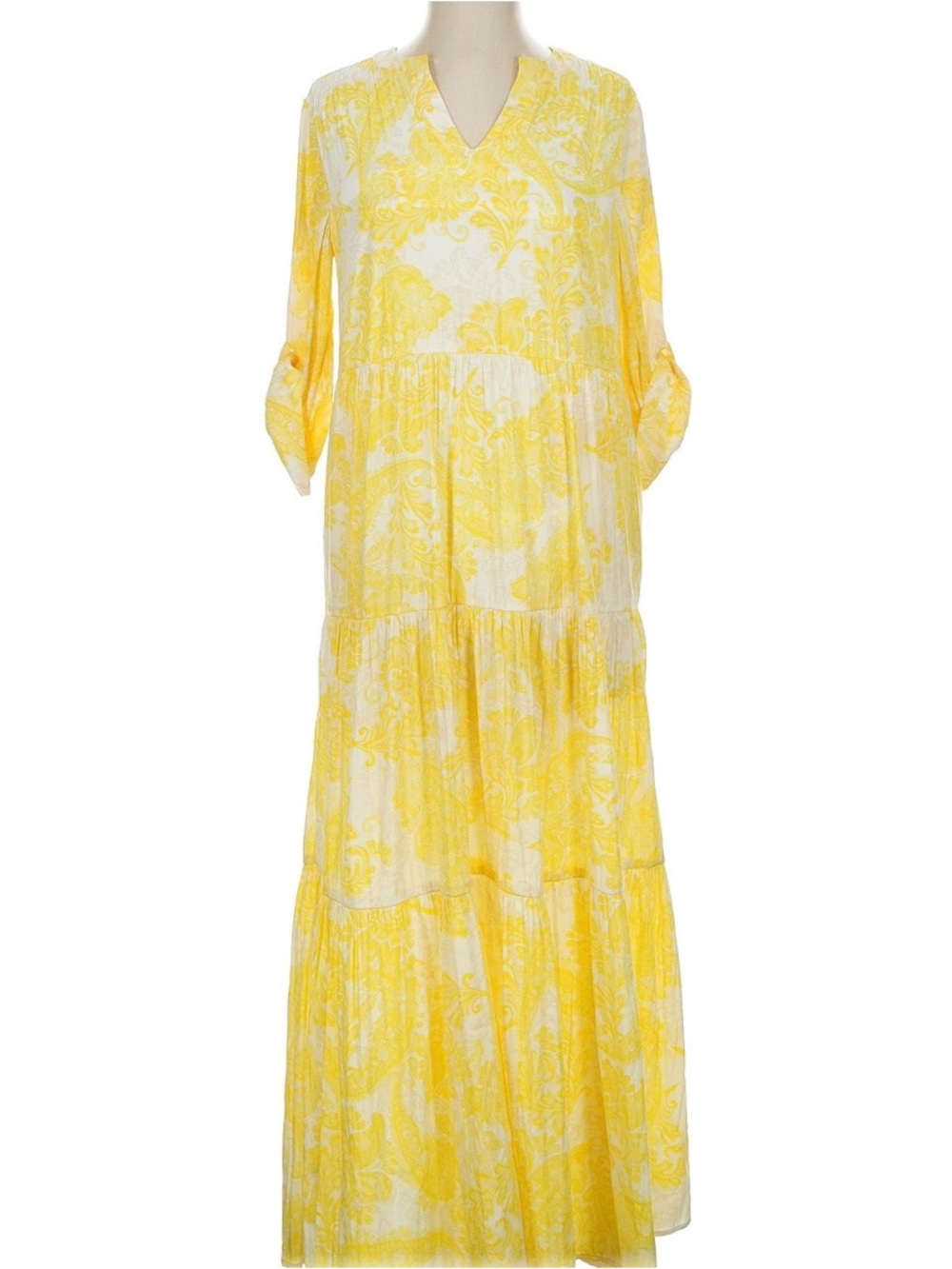 Chico’s tiered paisley maxi dress